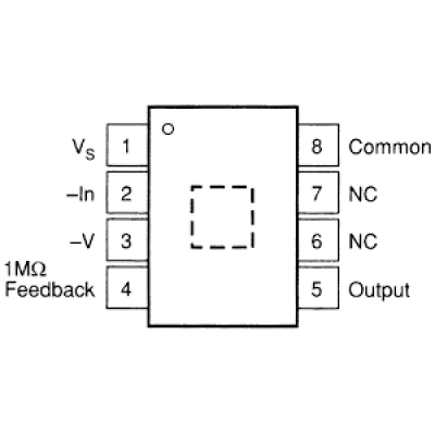 Fotodiode sensor OPT101 DIP-8 pinout